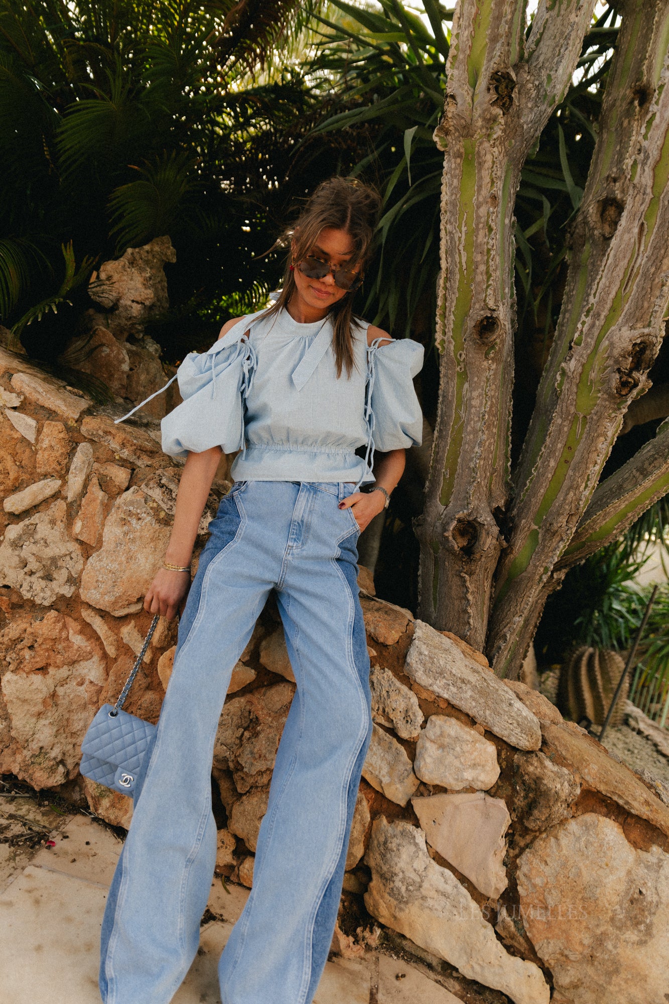 Pantalon Yve bleu clair/moyen