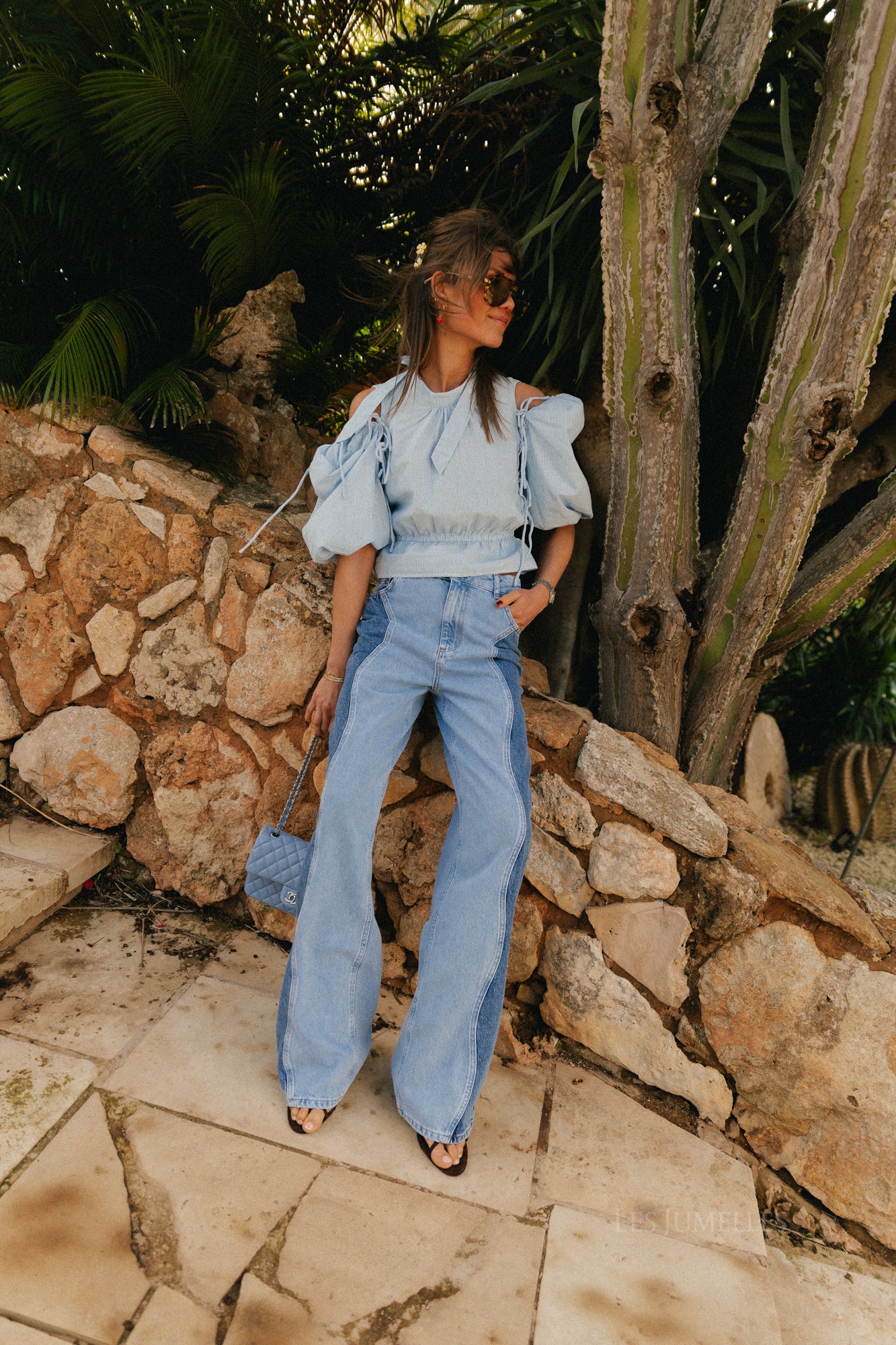 Pantalon Yve bleu clair/moyen