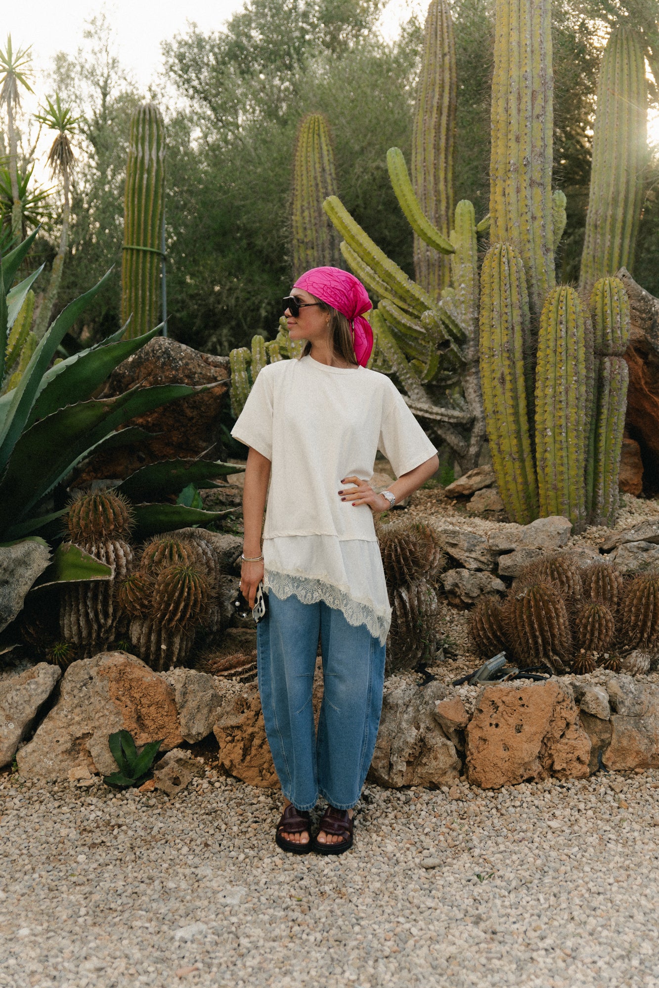 Martha kanten shirt lichtbeige