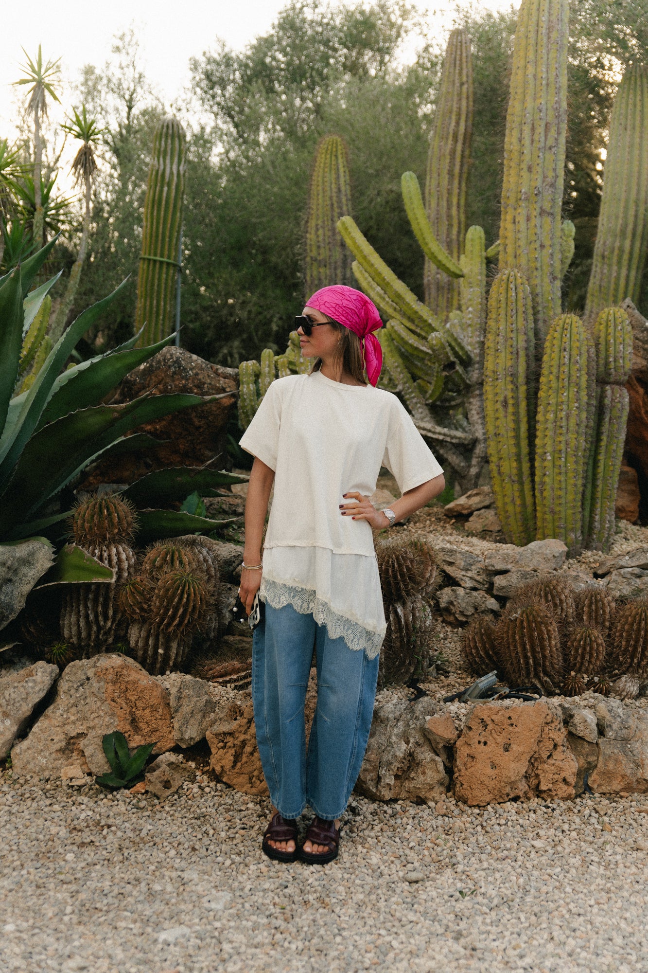 Martha kanten shirt lichtbeige