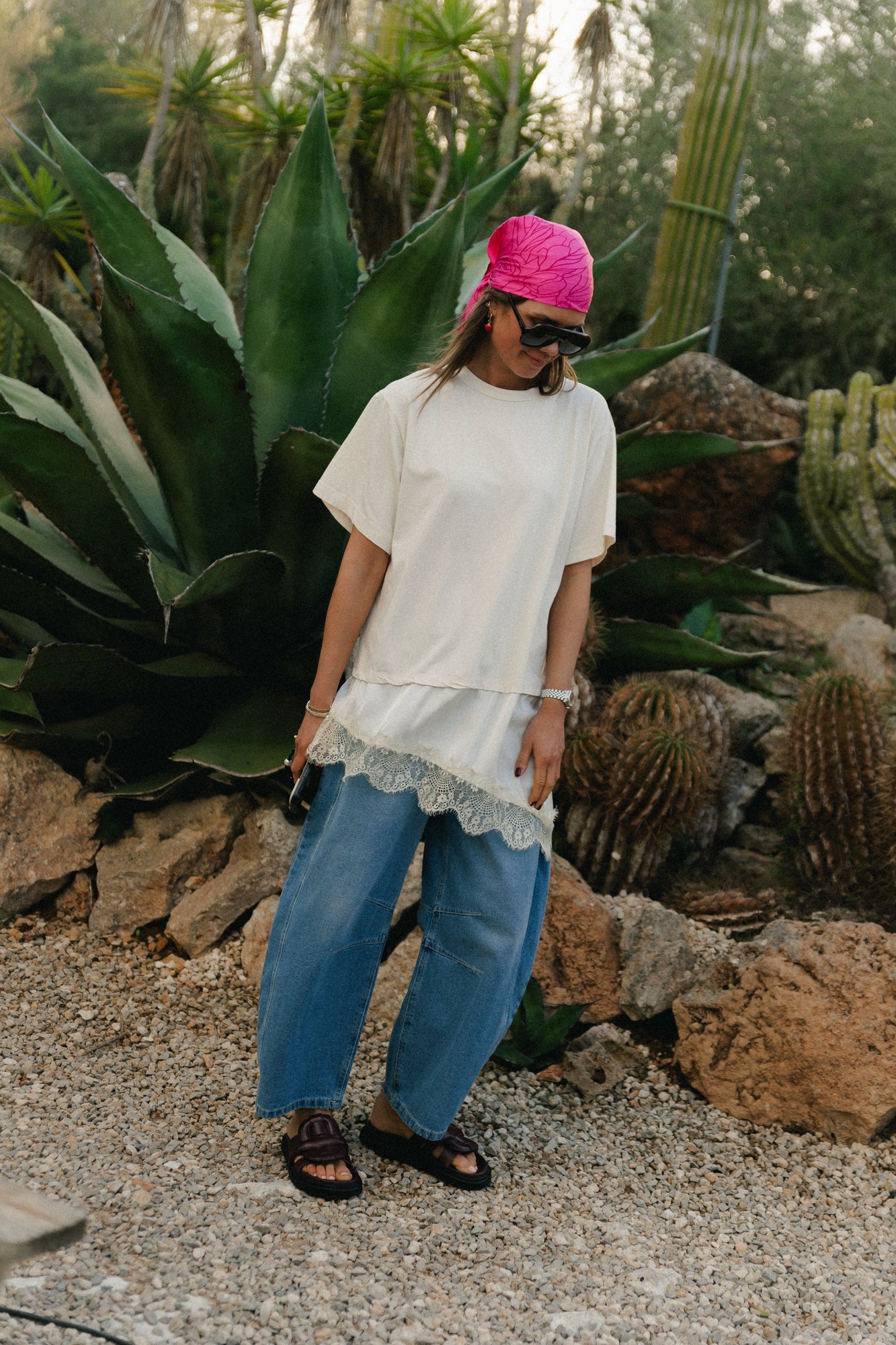 Martha kanten shirt lichtbeige