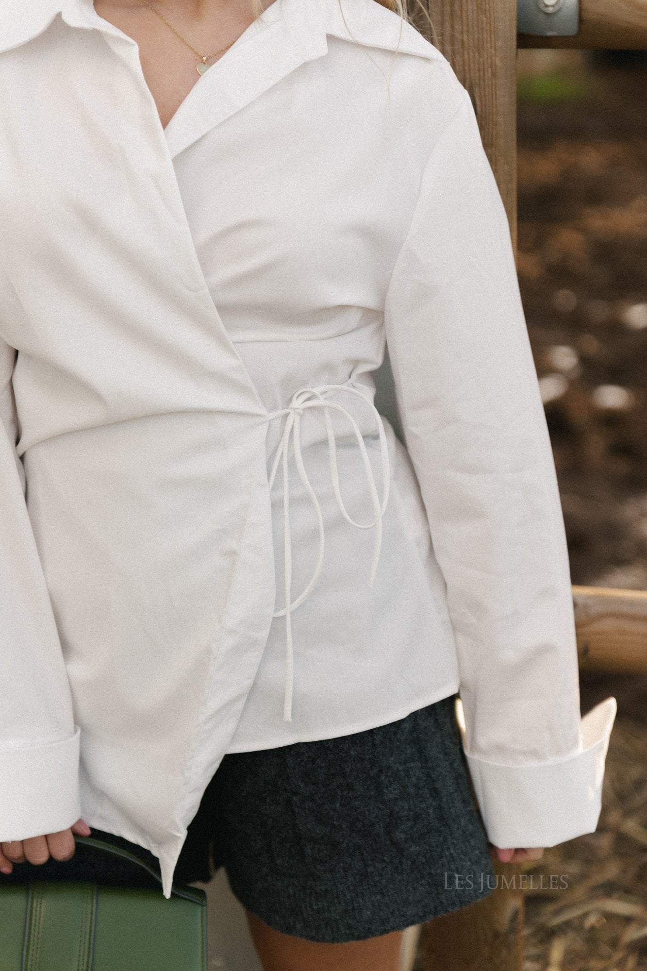 Daphne wikkelblouse ecru