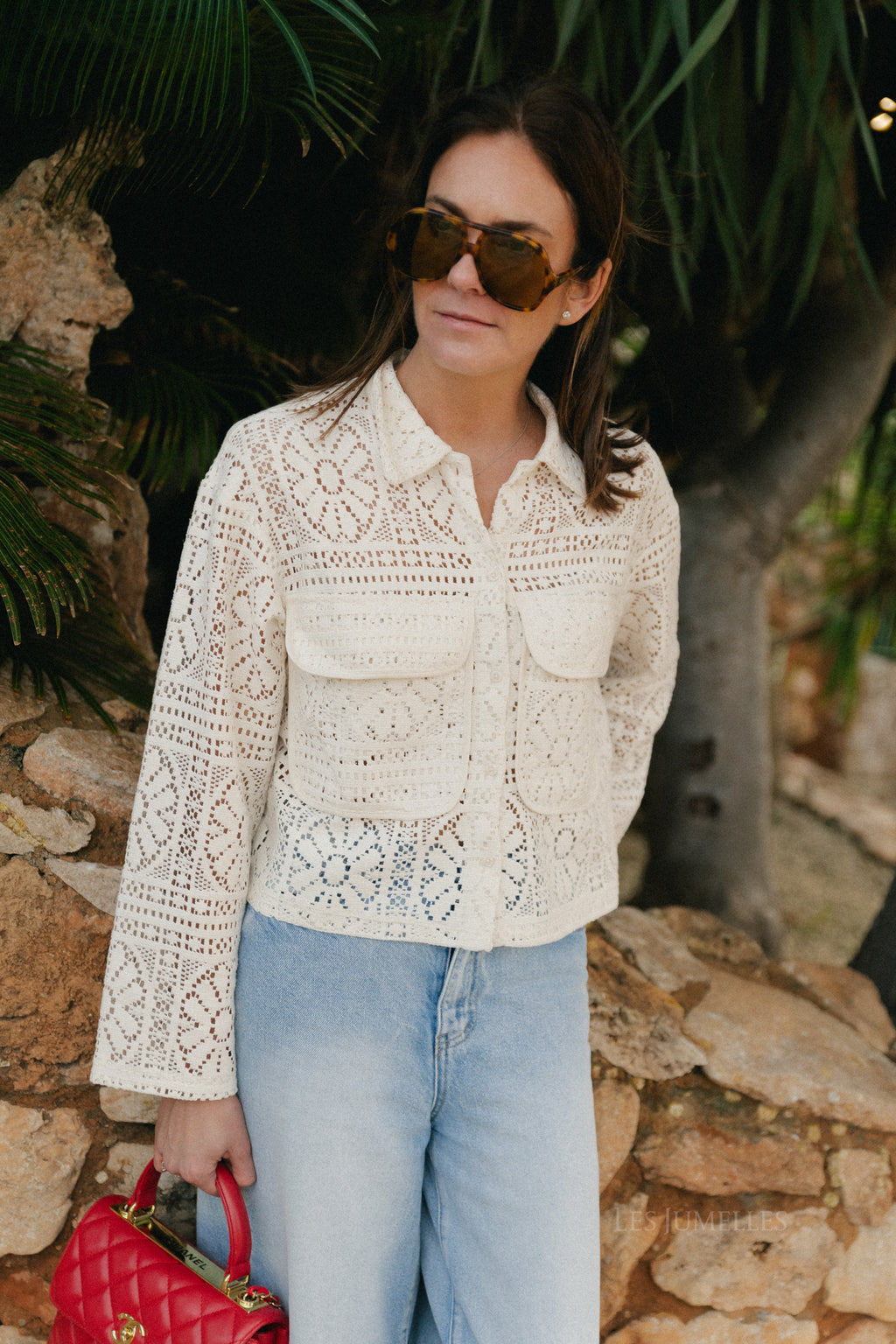 VIMerinda crochet L/S cardigan birch