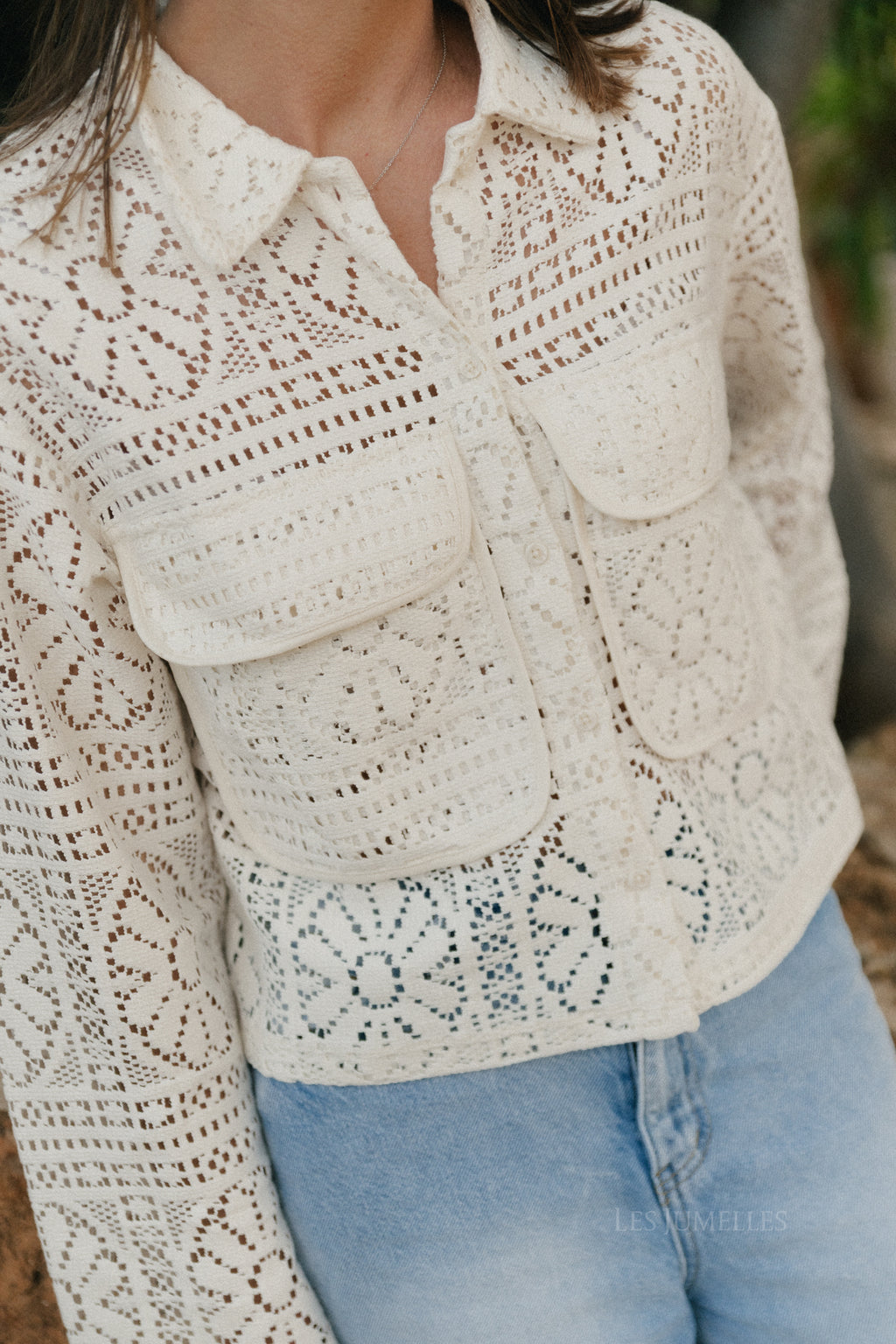 VIMerinda crochet L/S cardigan birch