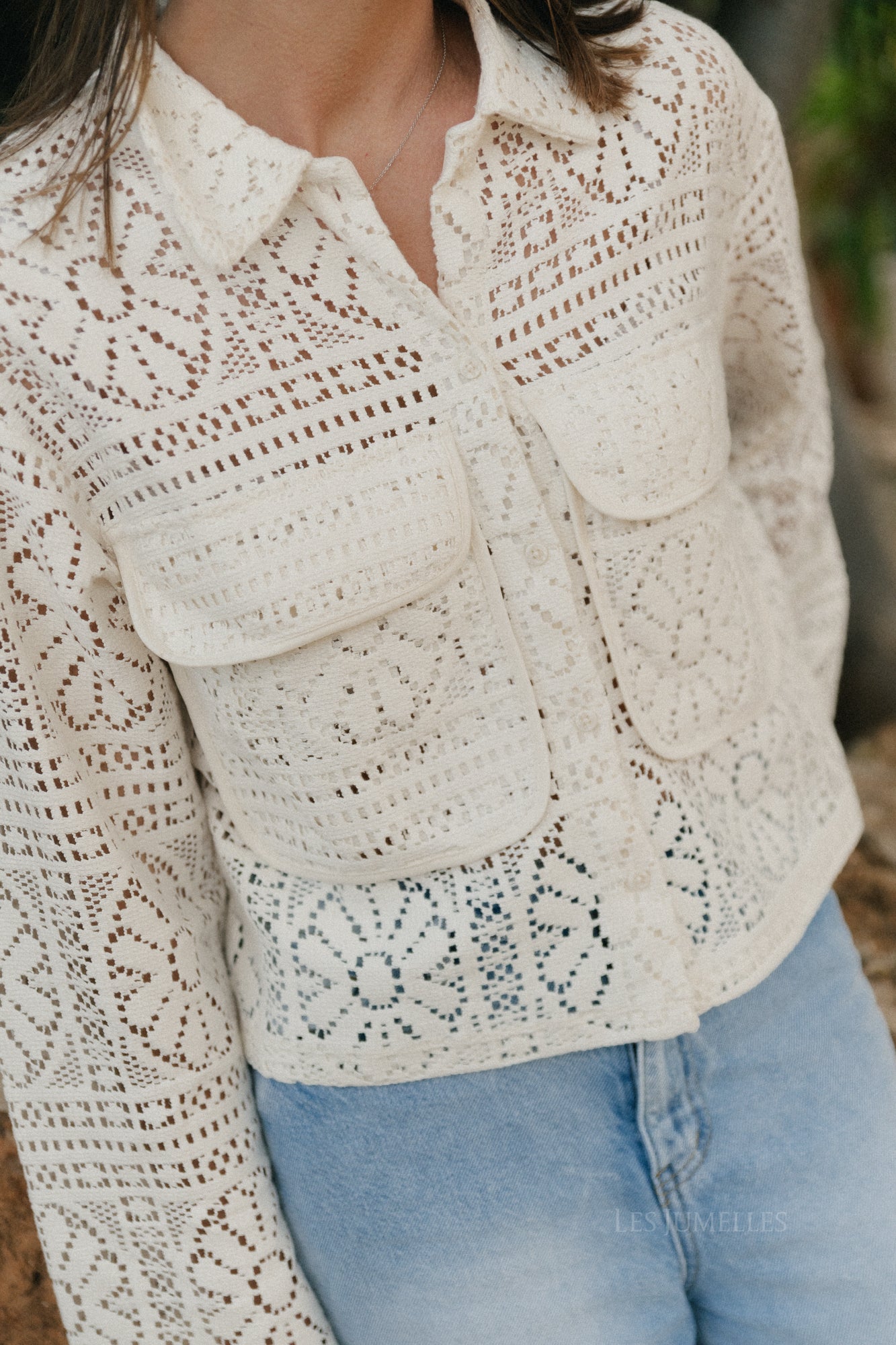 VIMerinda crochet L/S cardigan birch