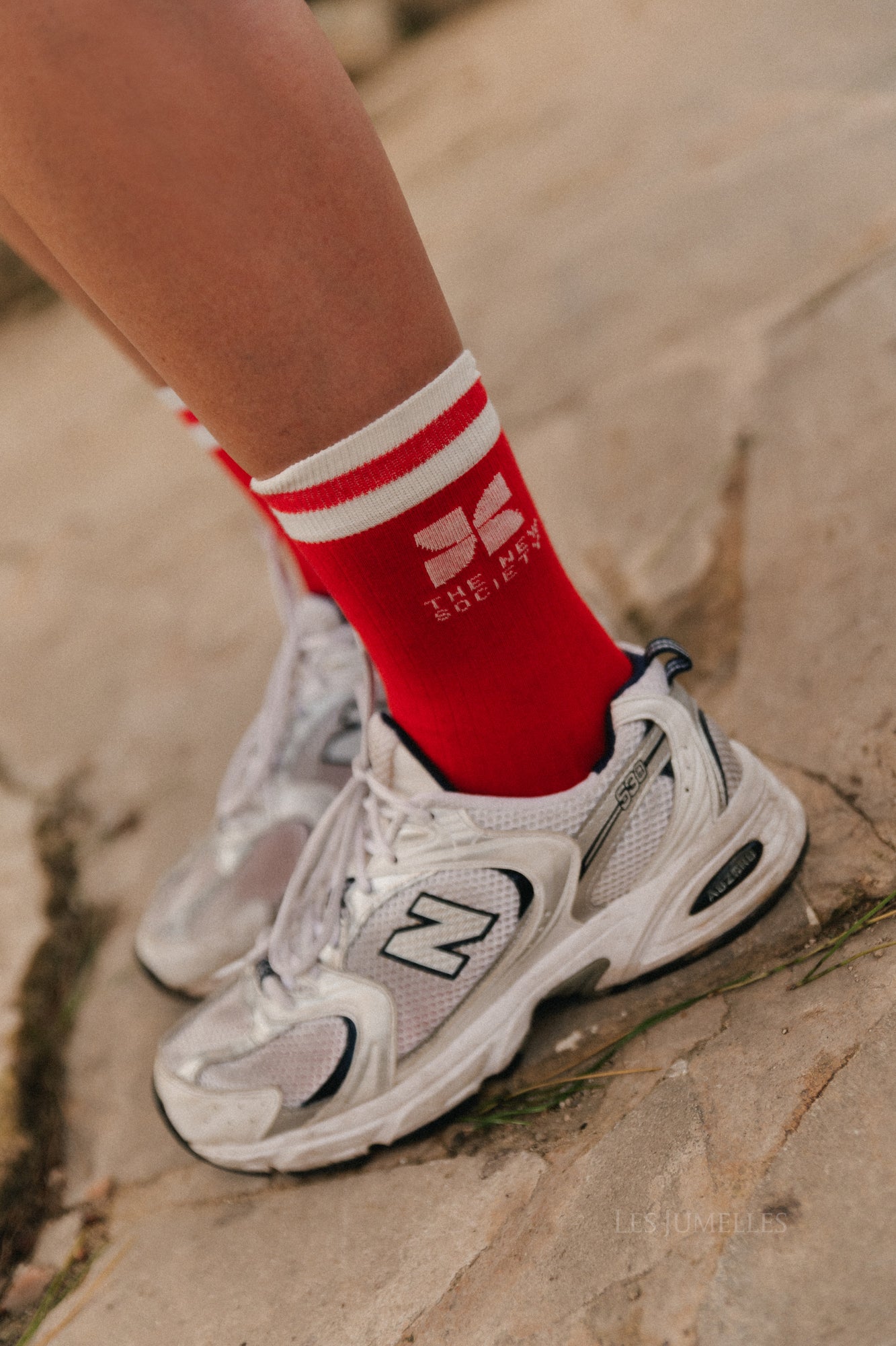 TNS Logo sock tulip red