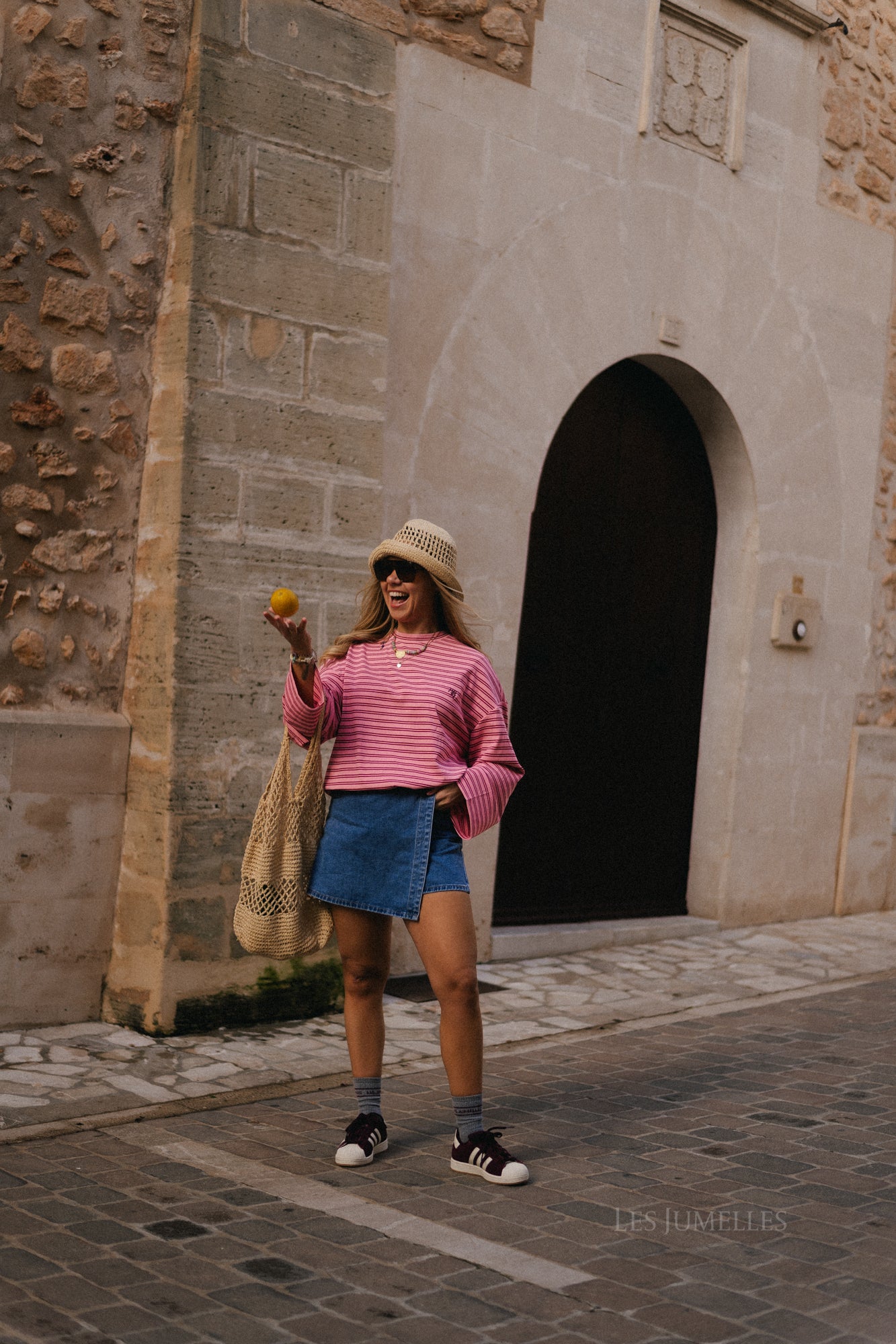 Jupe-short Daphne bleu moyen