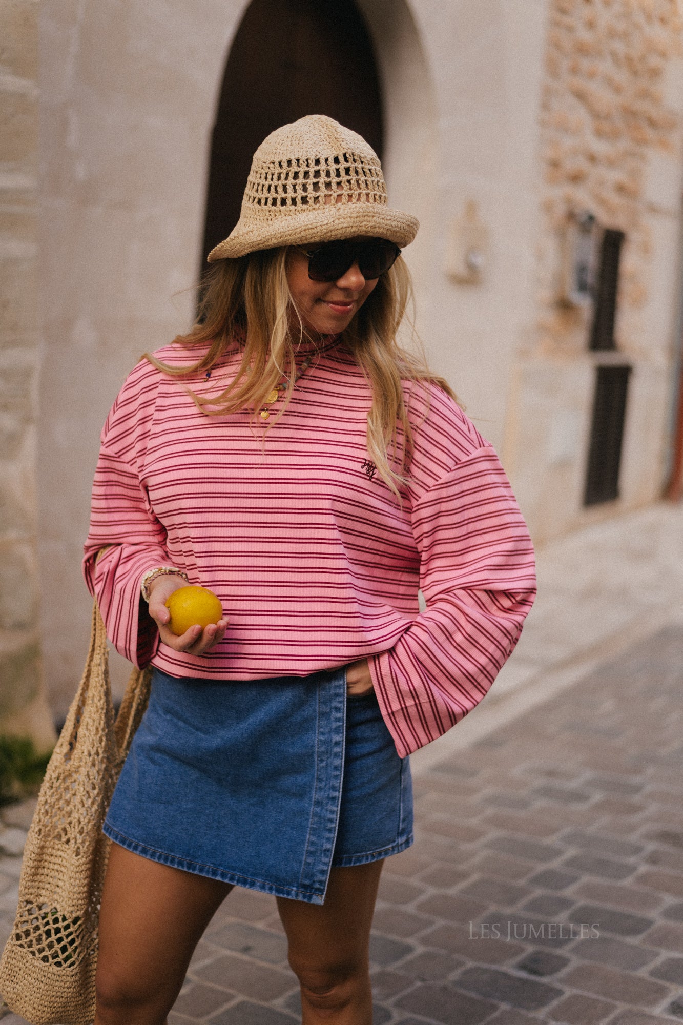 Jupe-short Daphne bleu moyen