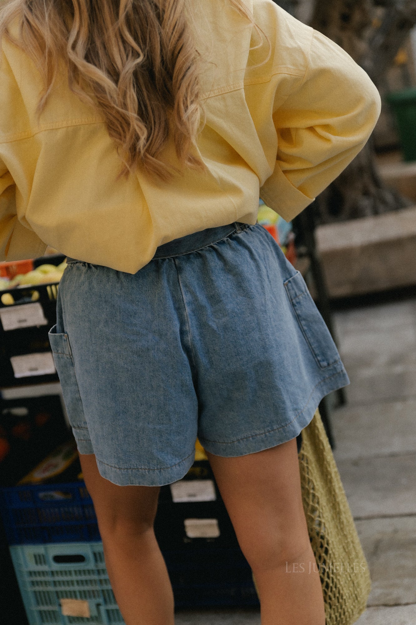 Hannah High-Waist-Shorts Hellblau Denim