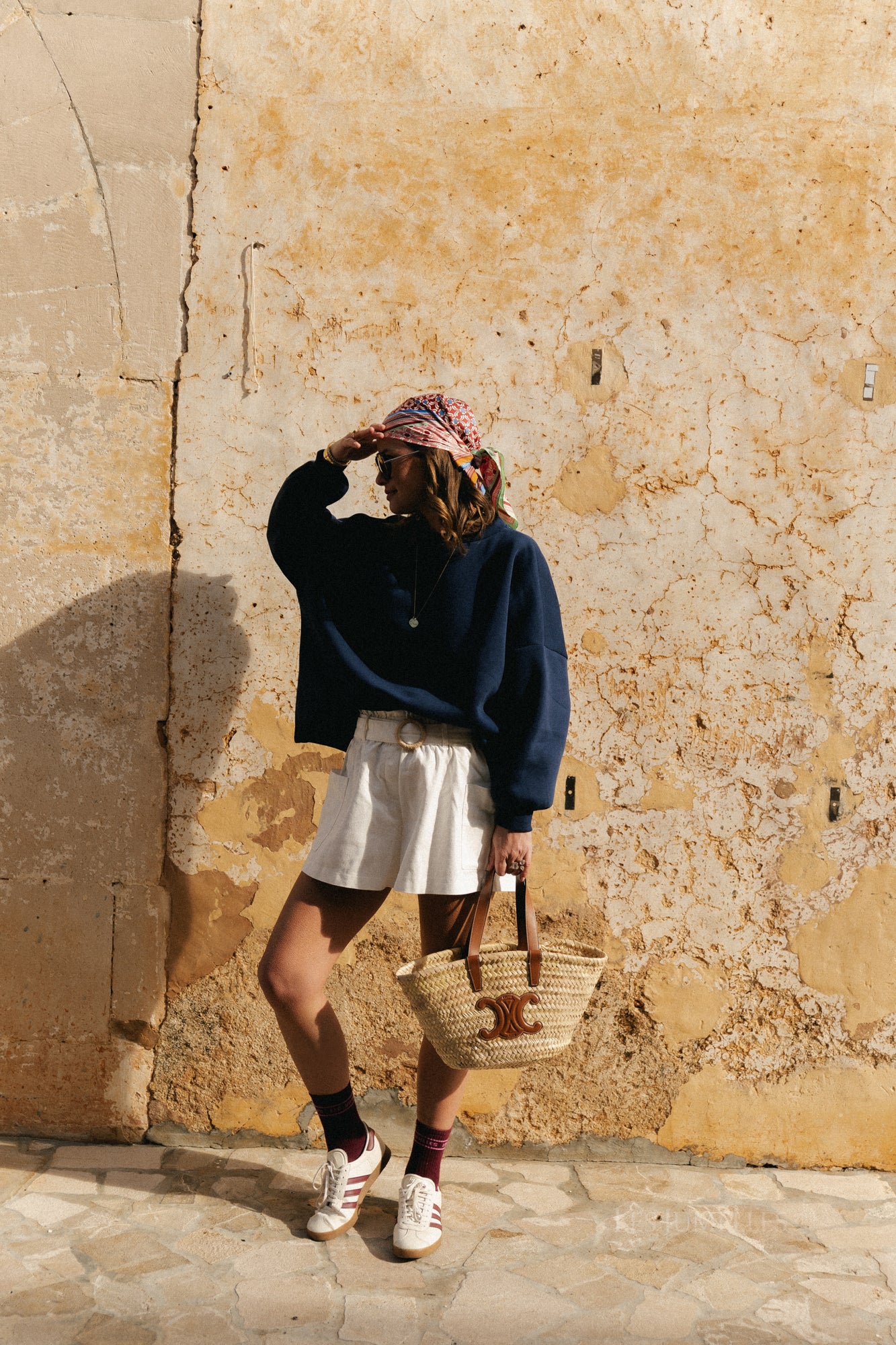 Embroidered 26 sweater navy