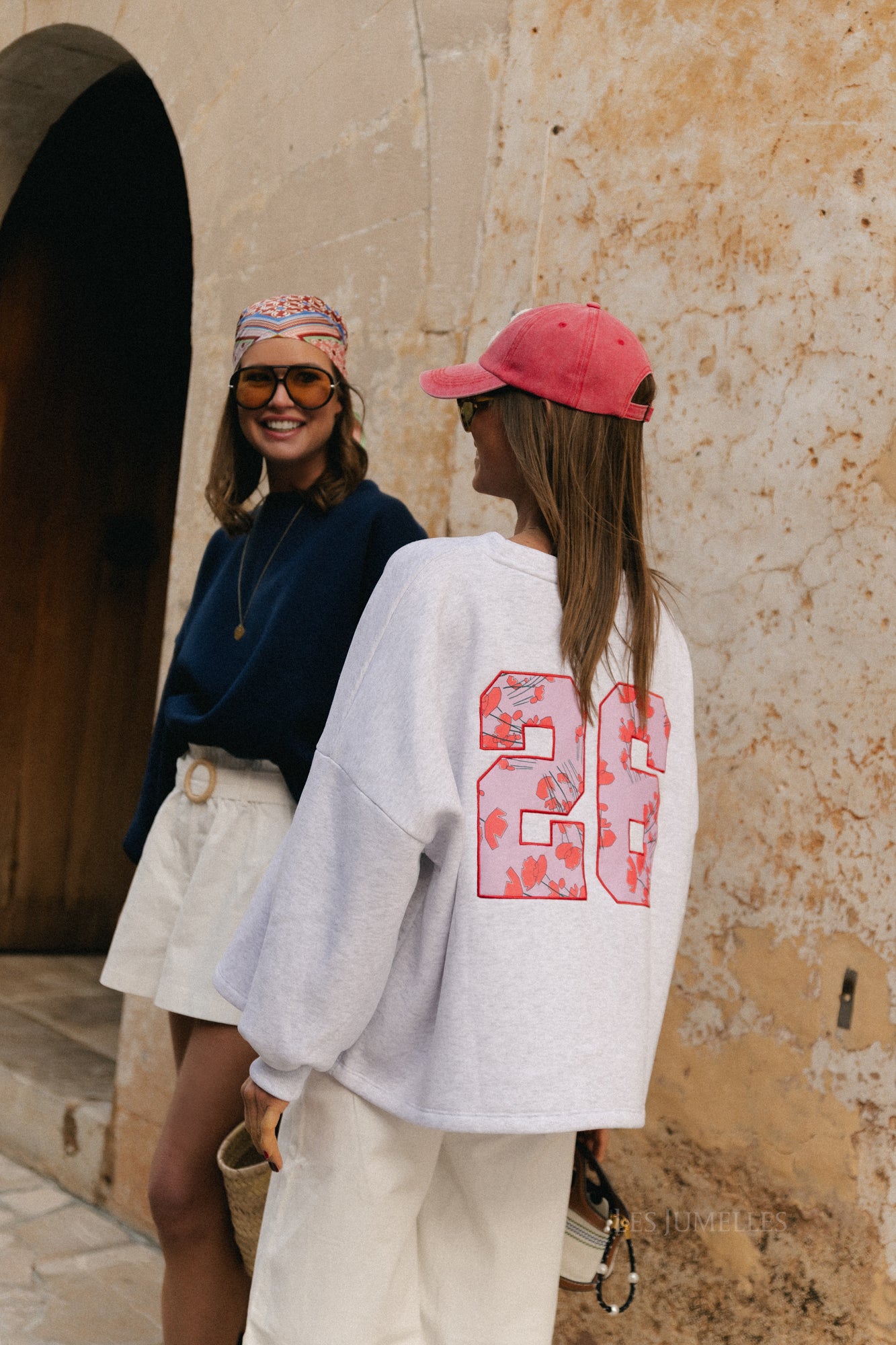 Embroidered 26 sweater navy