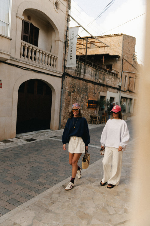 Embroidered 26 sweater navy
