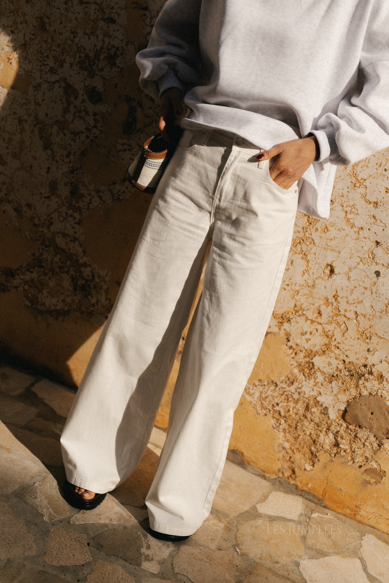 Yara Weite-Jeans Off-White