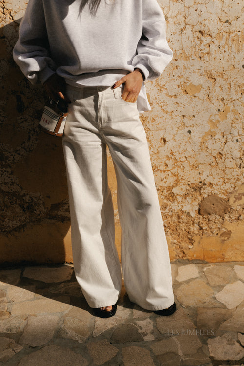 Yara wide legged jeans off white