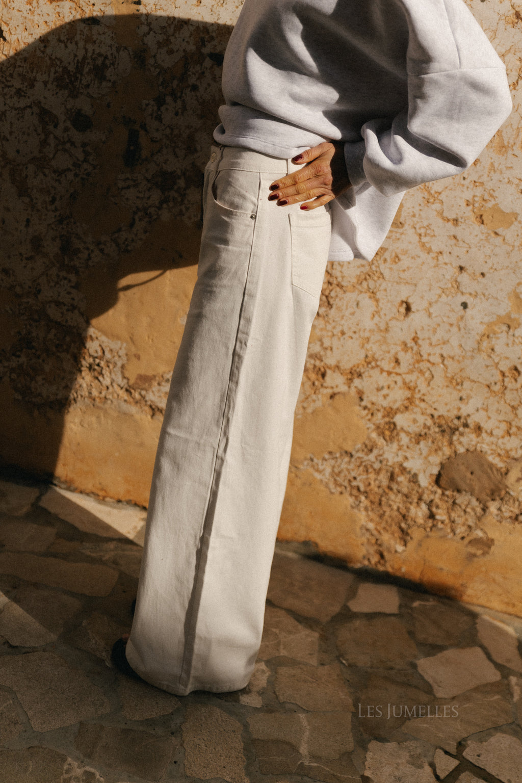 Yara jeans met wijde pijpen gebroken wit