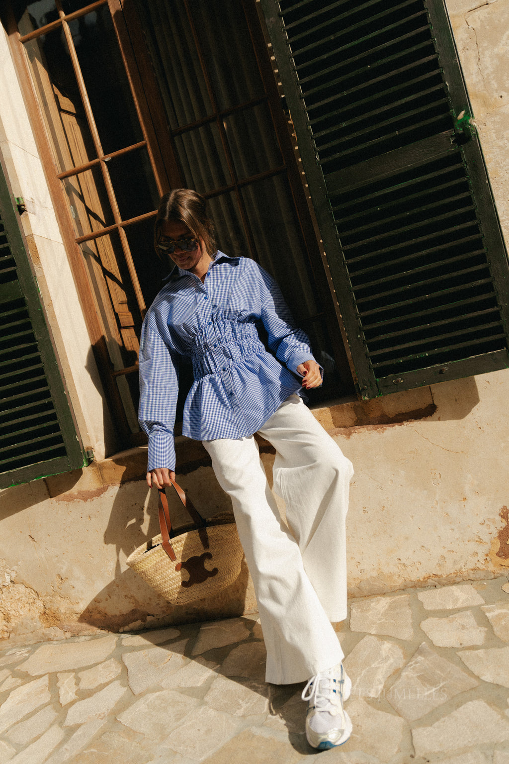 Chemise à carreaux bleue Coralie