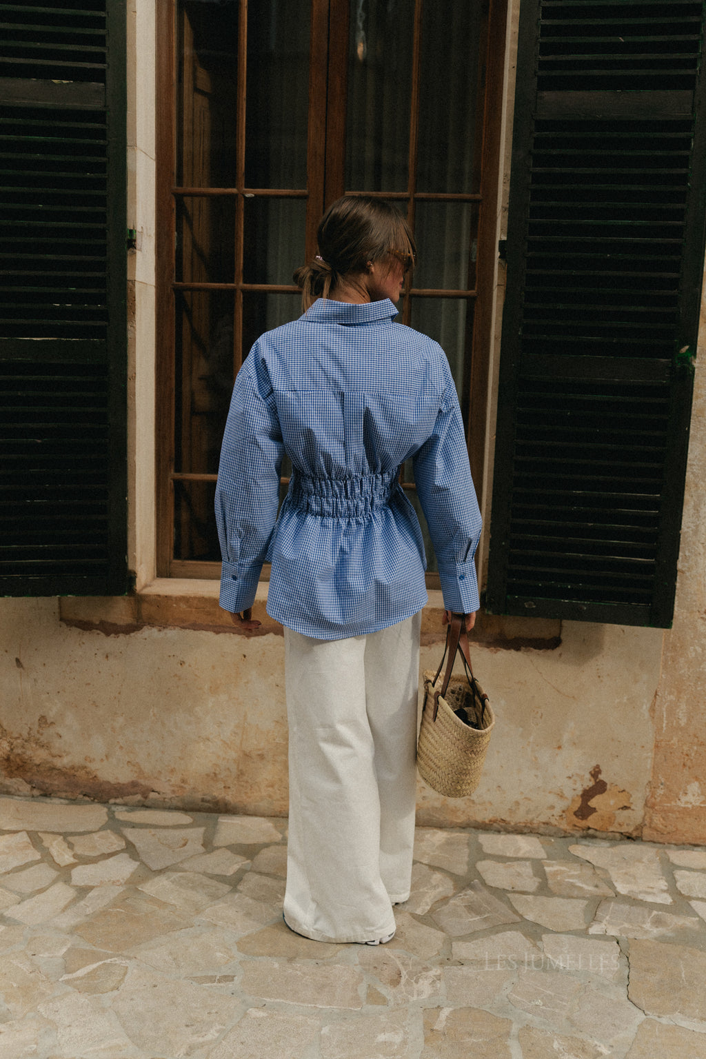 Chemise à carreaux bleue Coralie