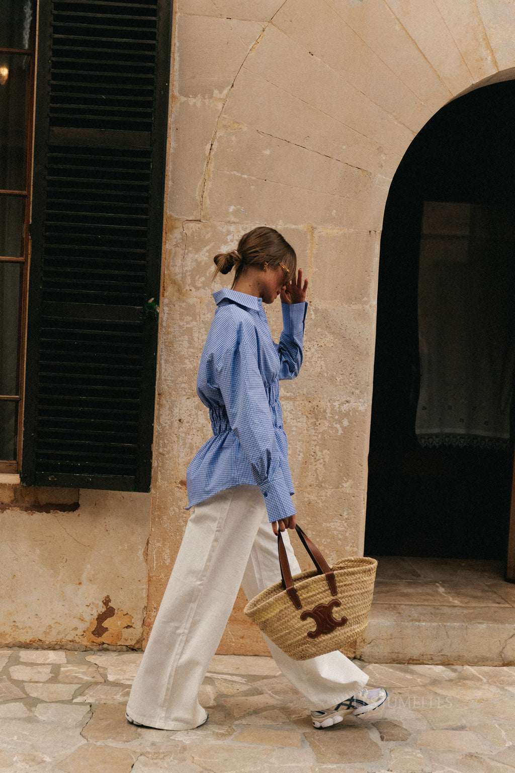 Chemise à carreaux bleue Coralie