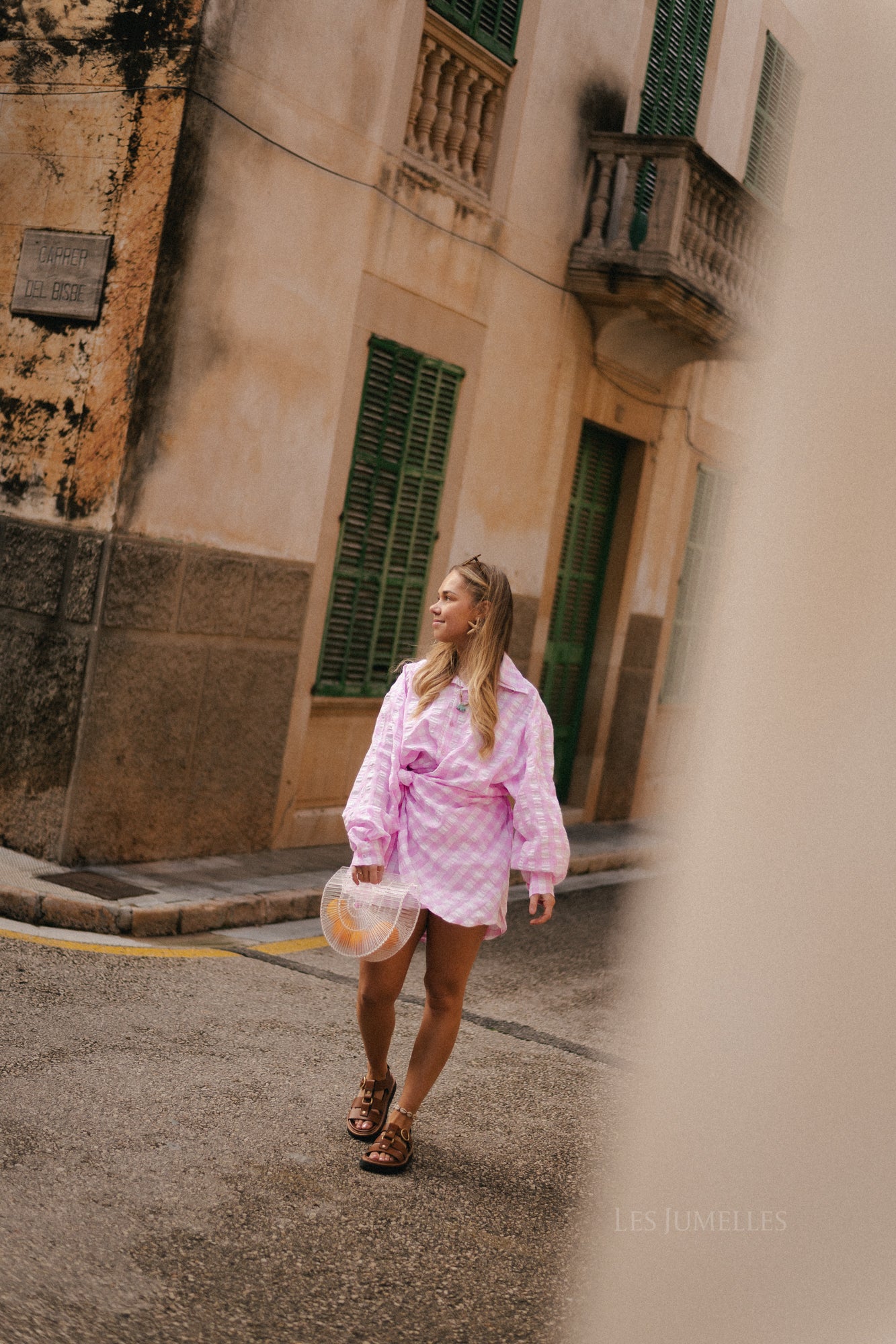 Elynn gingham wrap dress pink/white