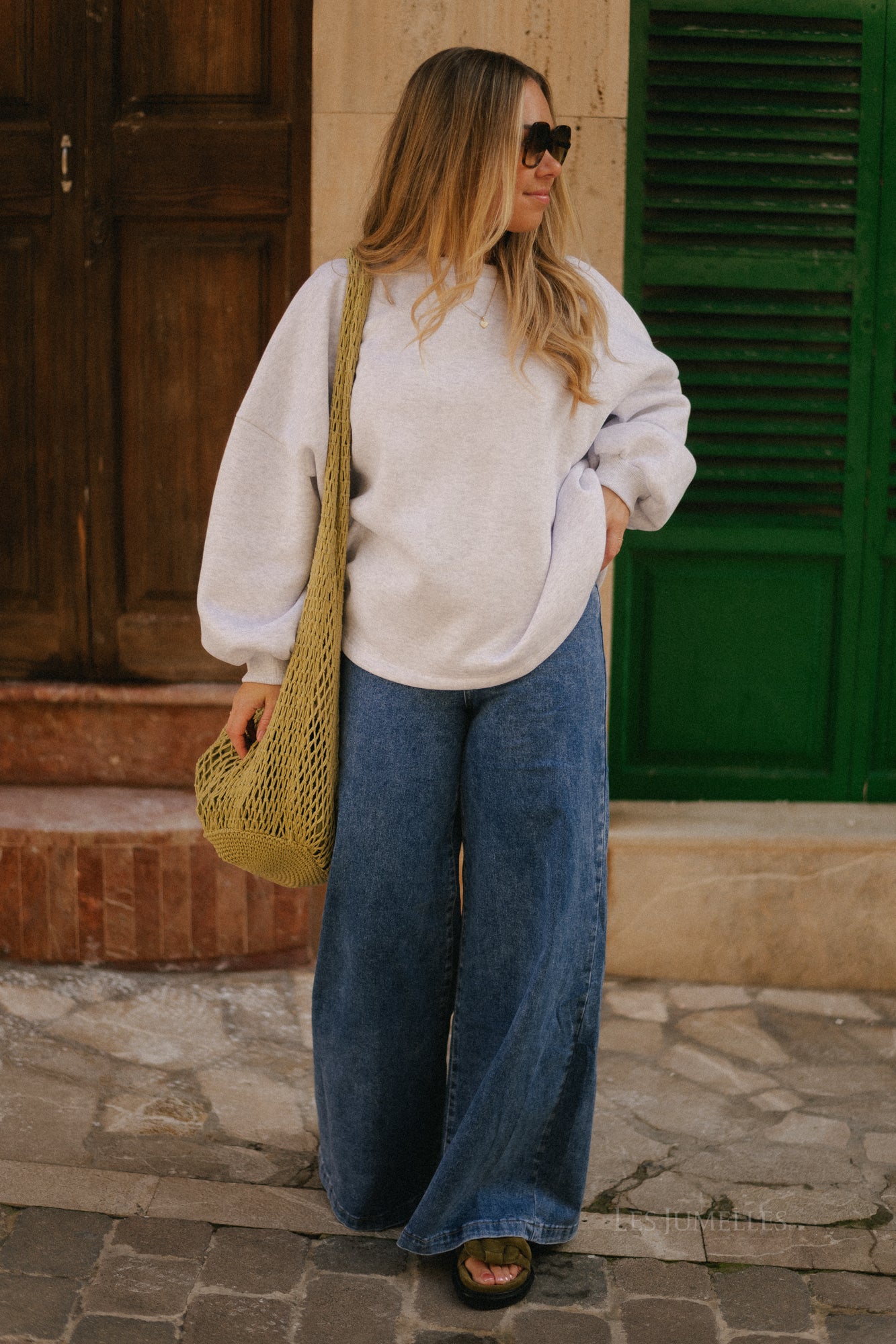 Gloria Jeans mit weitem Bein, mittelblau