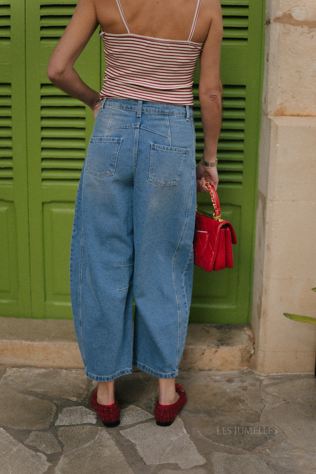 Celina barrel jeans middenblauw