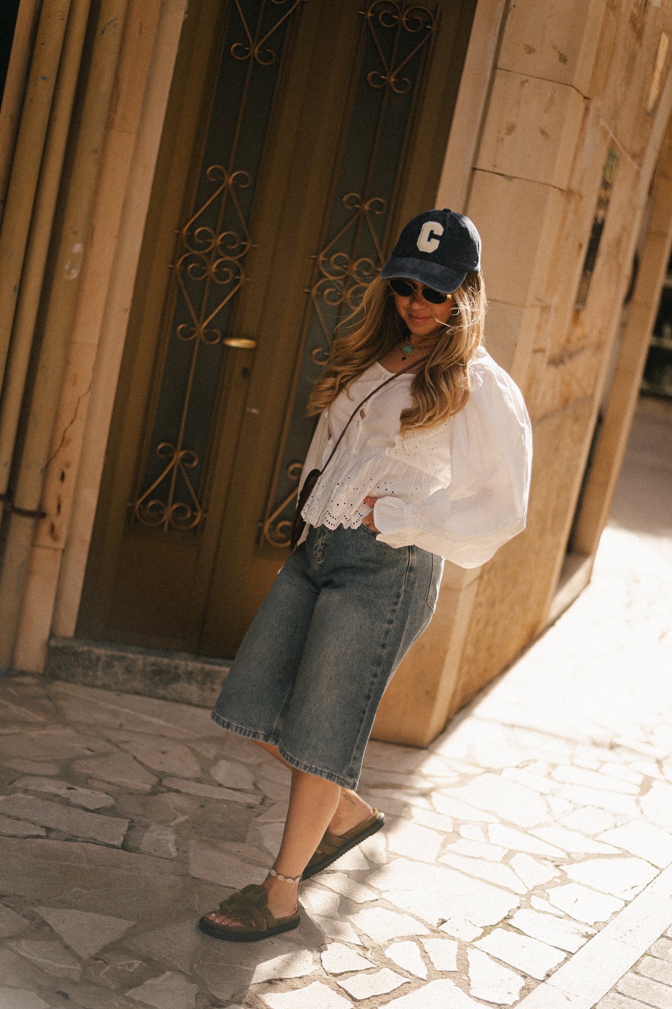 Serena knee length bermuda washed denim