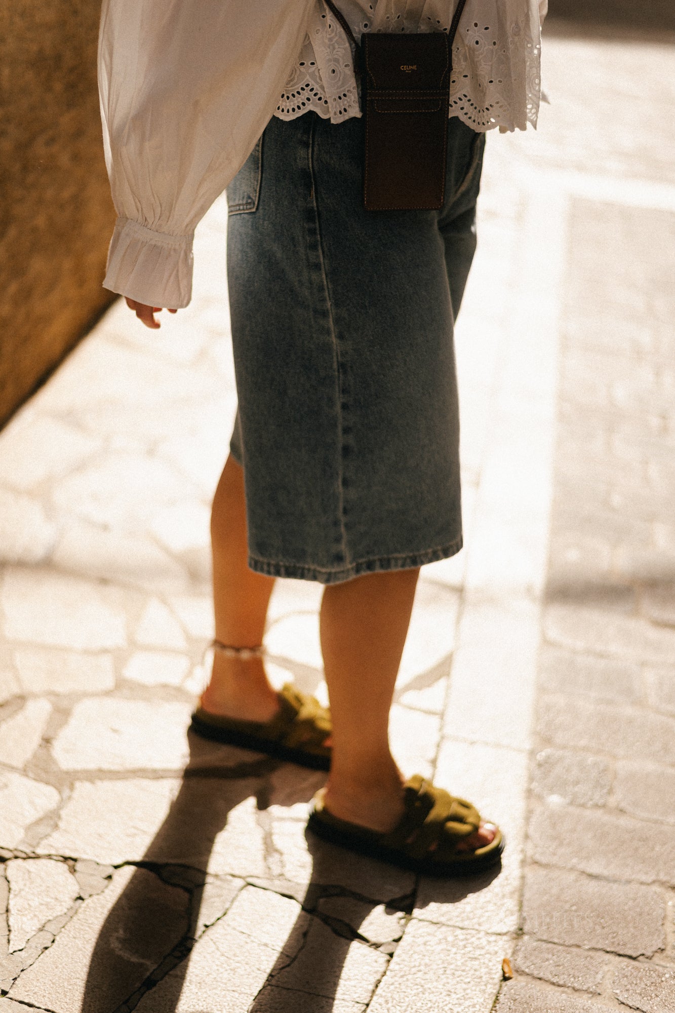 Serena knee length bermuda washed denim