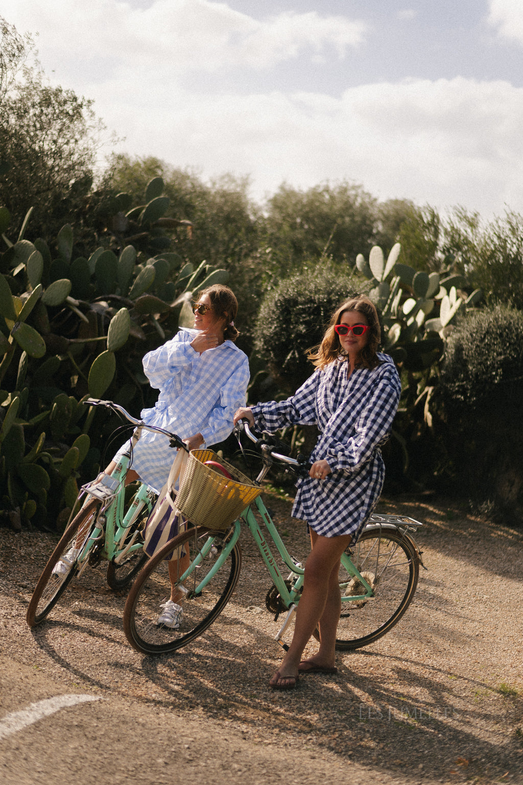 Elynn gingham wrap dress baby blue/white