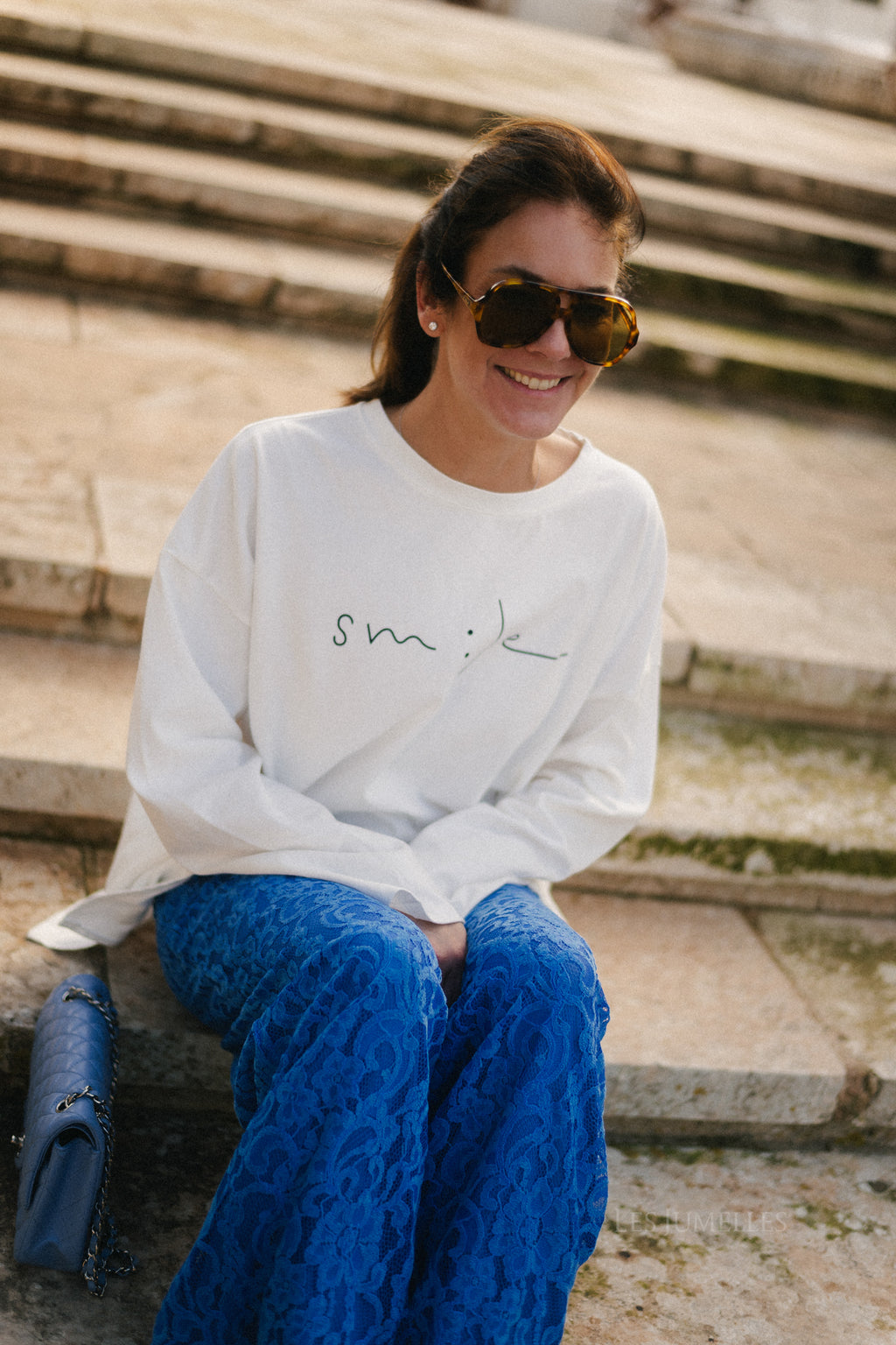 Smile LS sweatshirt ecru