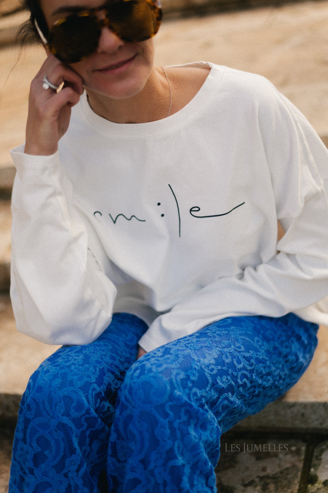 Smile LS sweatshirt ecru