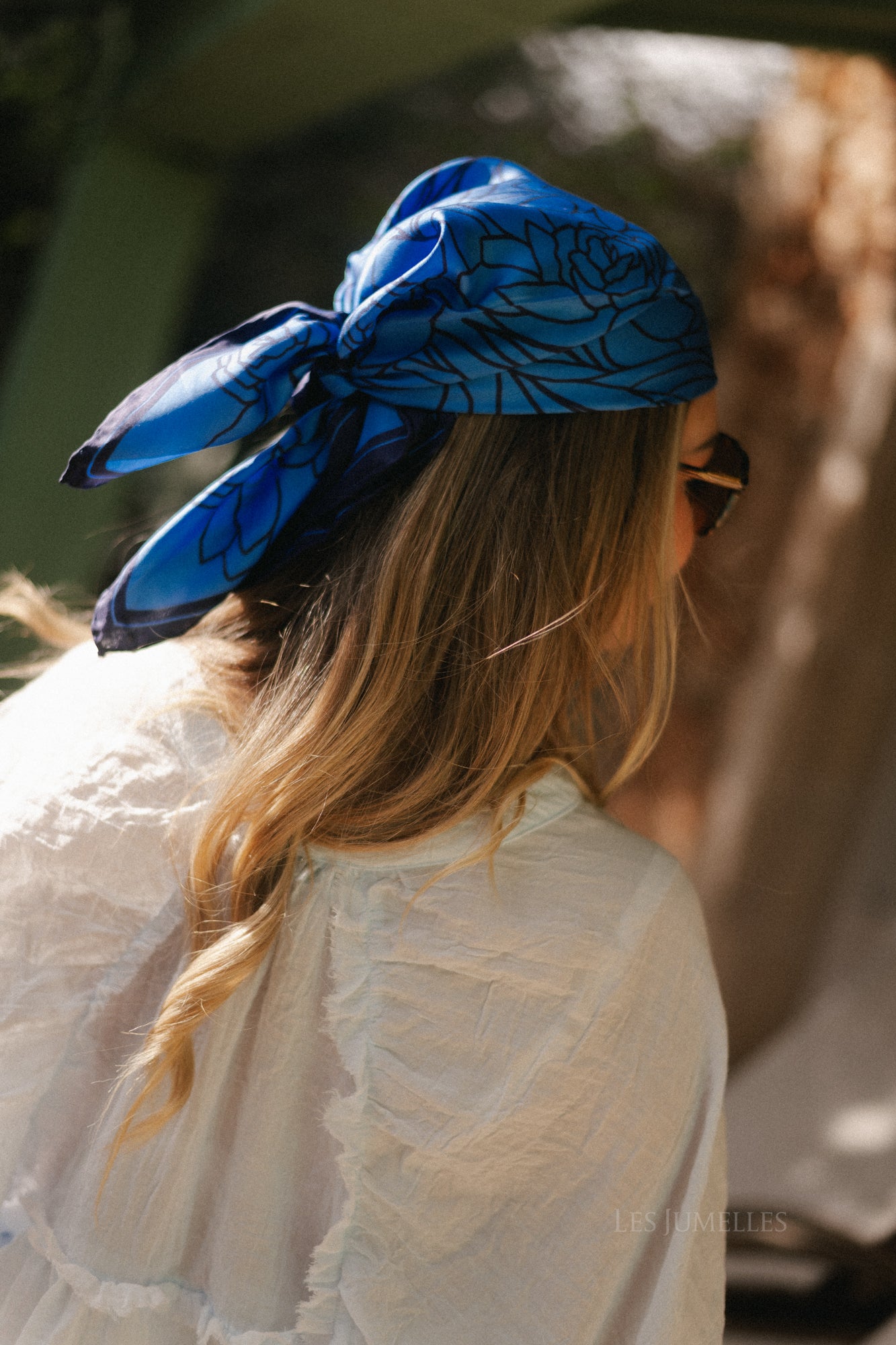 Stencia tulp sia sjaal azuurblauw