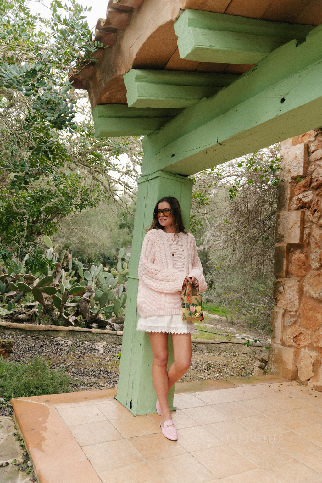 Josephine cable knit pullover pastel pink