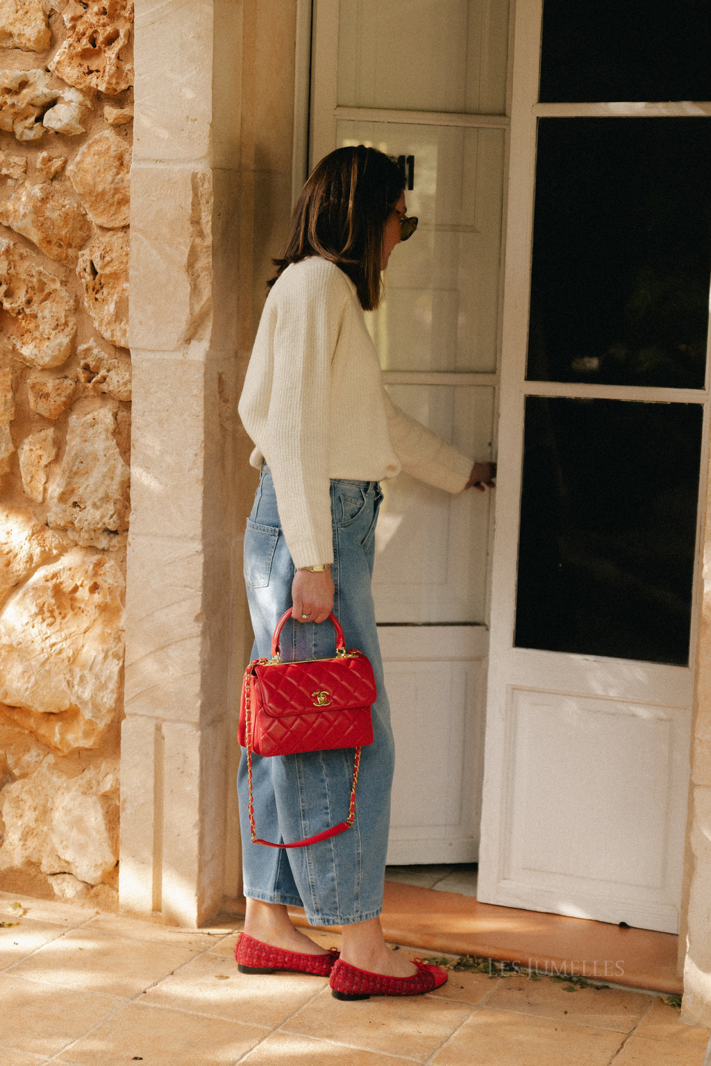 Aurélie Polo-Strickpullover in Ecru