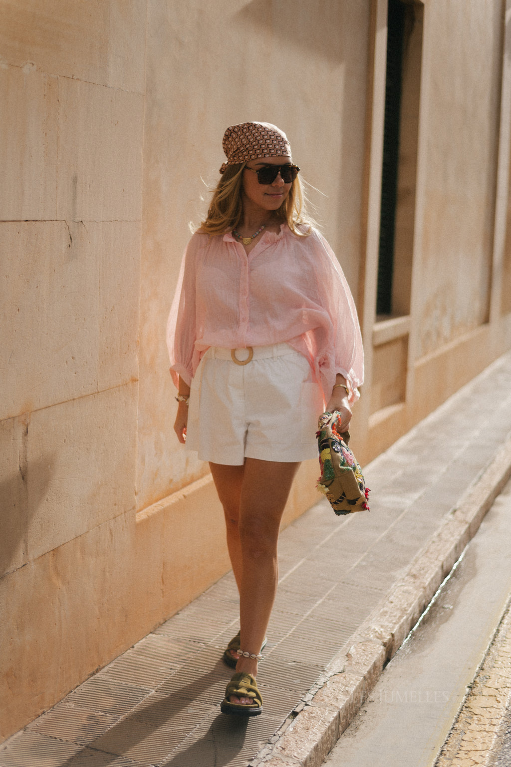 Hannah High-Waist-Shorts Ecru Denim