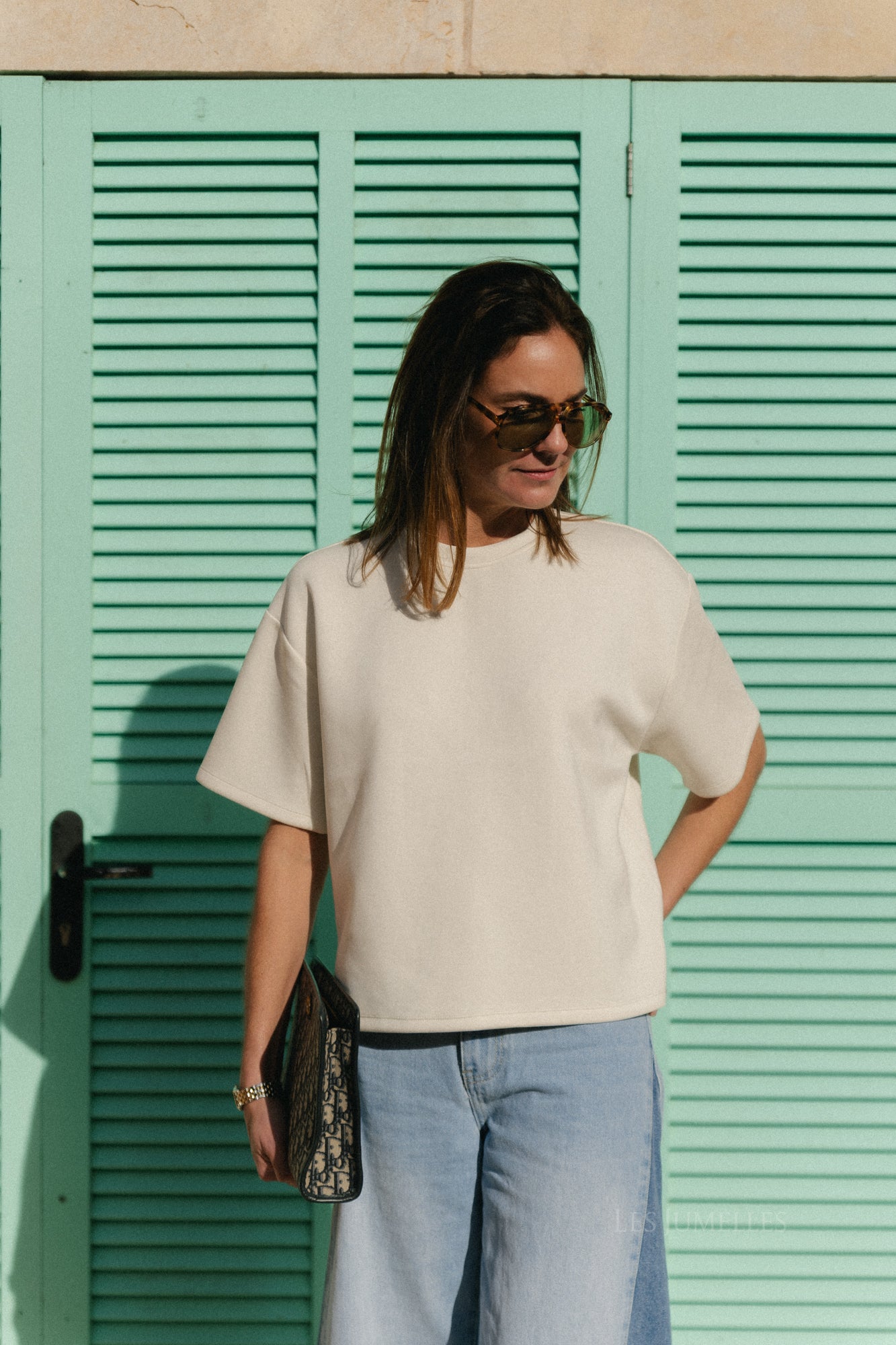 OBJAndrea 2/4 T-shirt white sand
