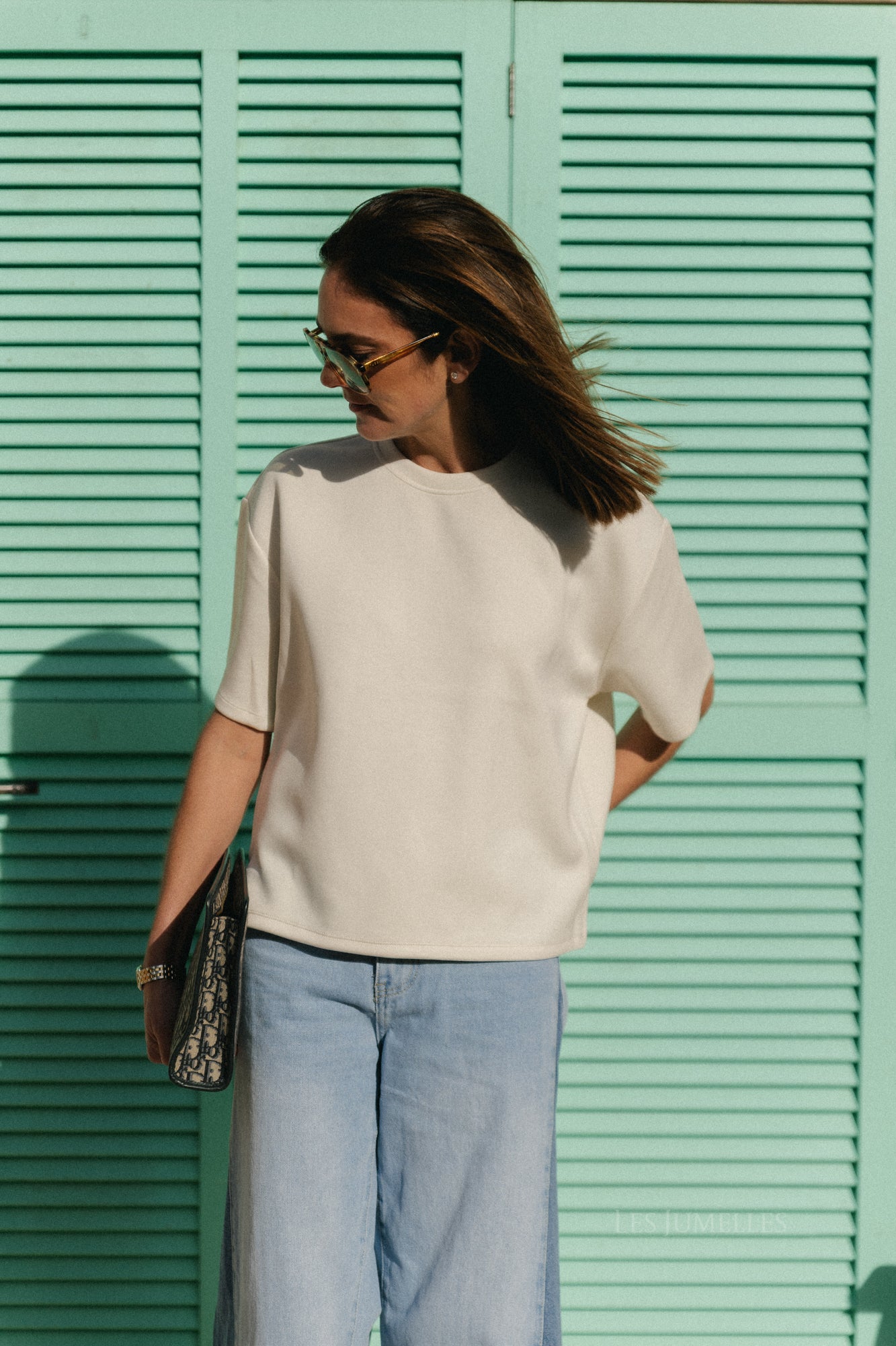 OBJAndrea 2/4 T-shirt white sand