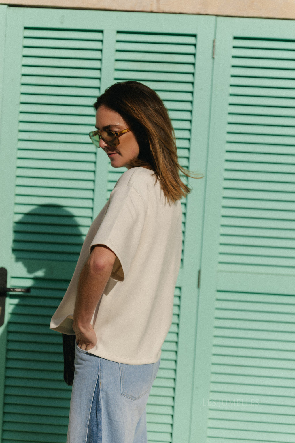OBJAndrea 2/4 T-shirt white sand