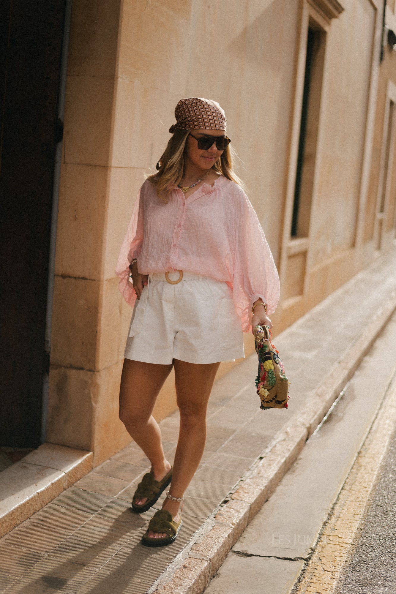 Amara katoenen voile blouse babyroze