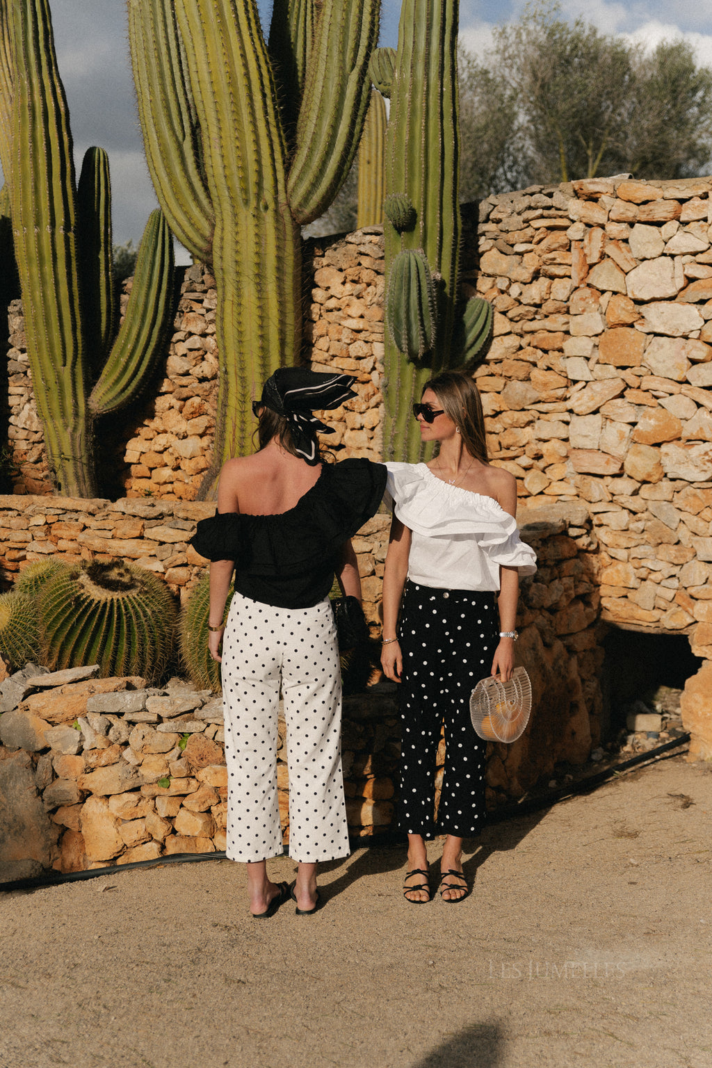 Flavie polka dot broek wit