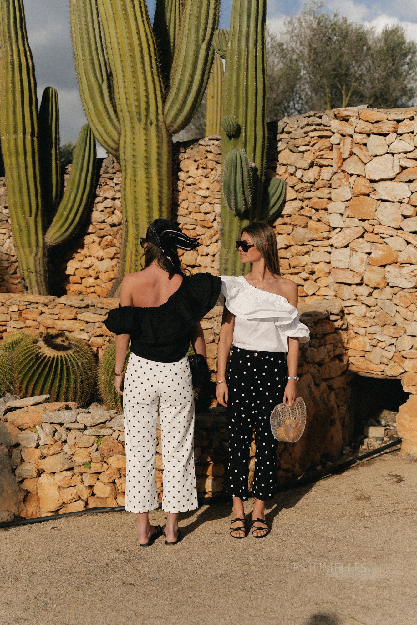 Flavie polka dot pants white