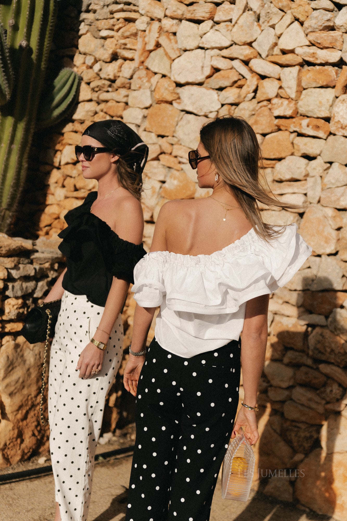 Flavie polka dot pants white