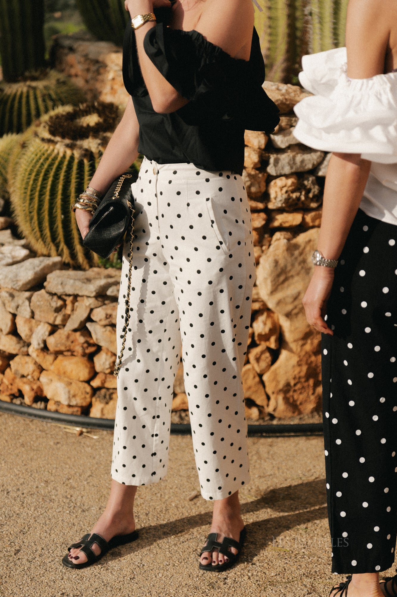 Flavie polka dot pants white