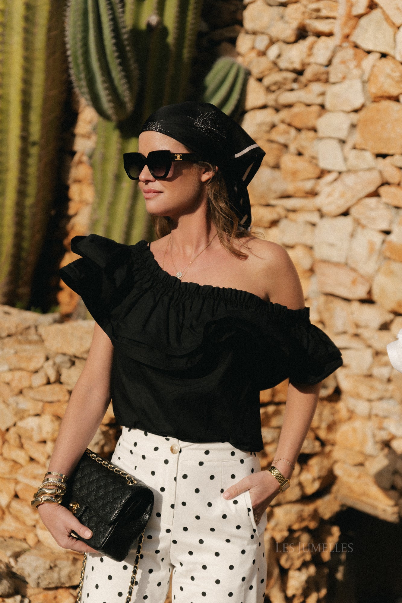 Flavie polka dot pants white