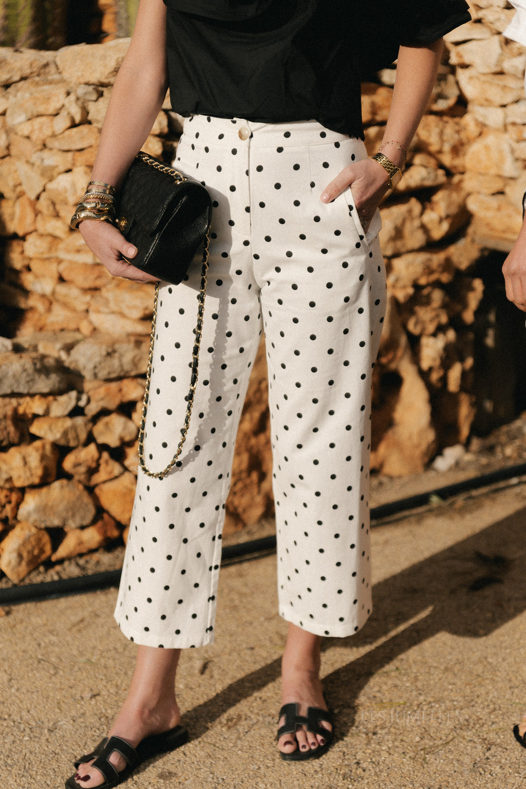 Flavie polka dot broek wit