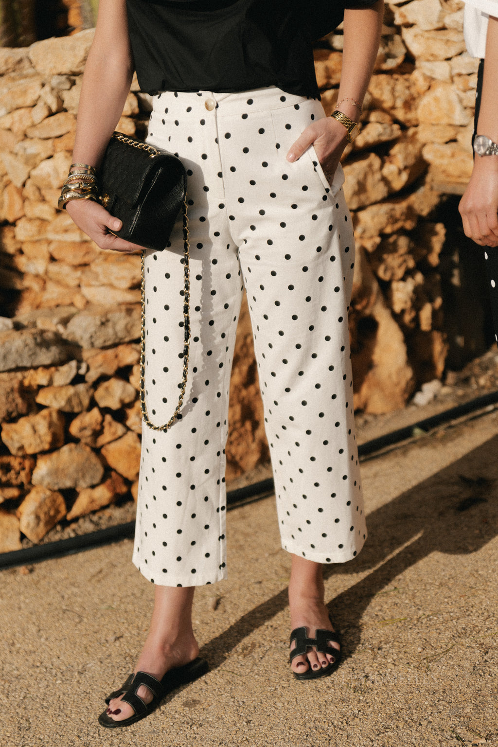 Flavie polka dot broek wit