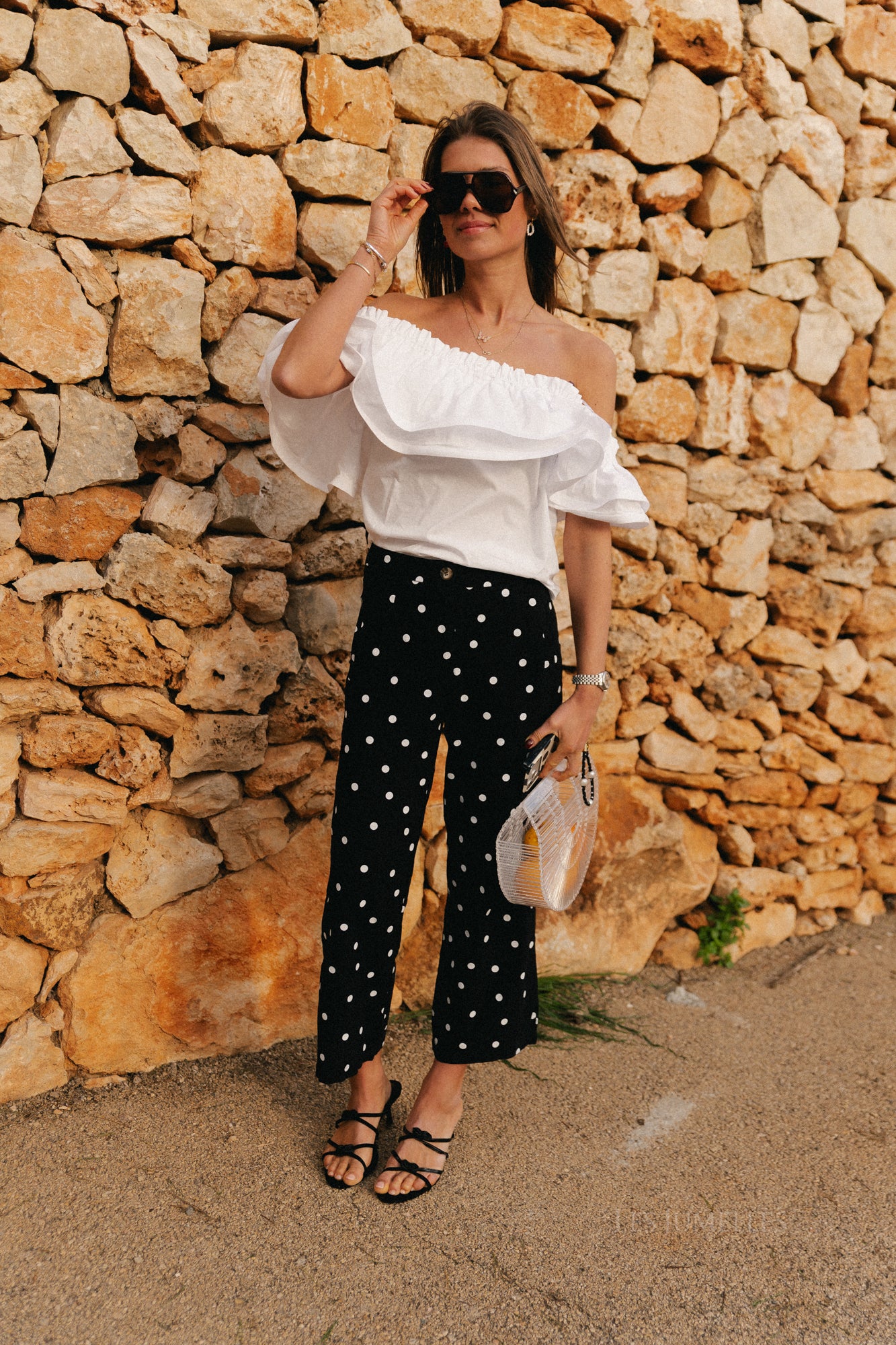 Hélène polka dot pants black