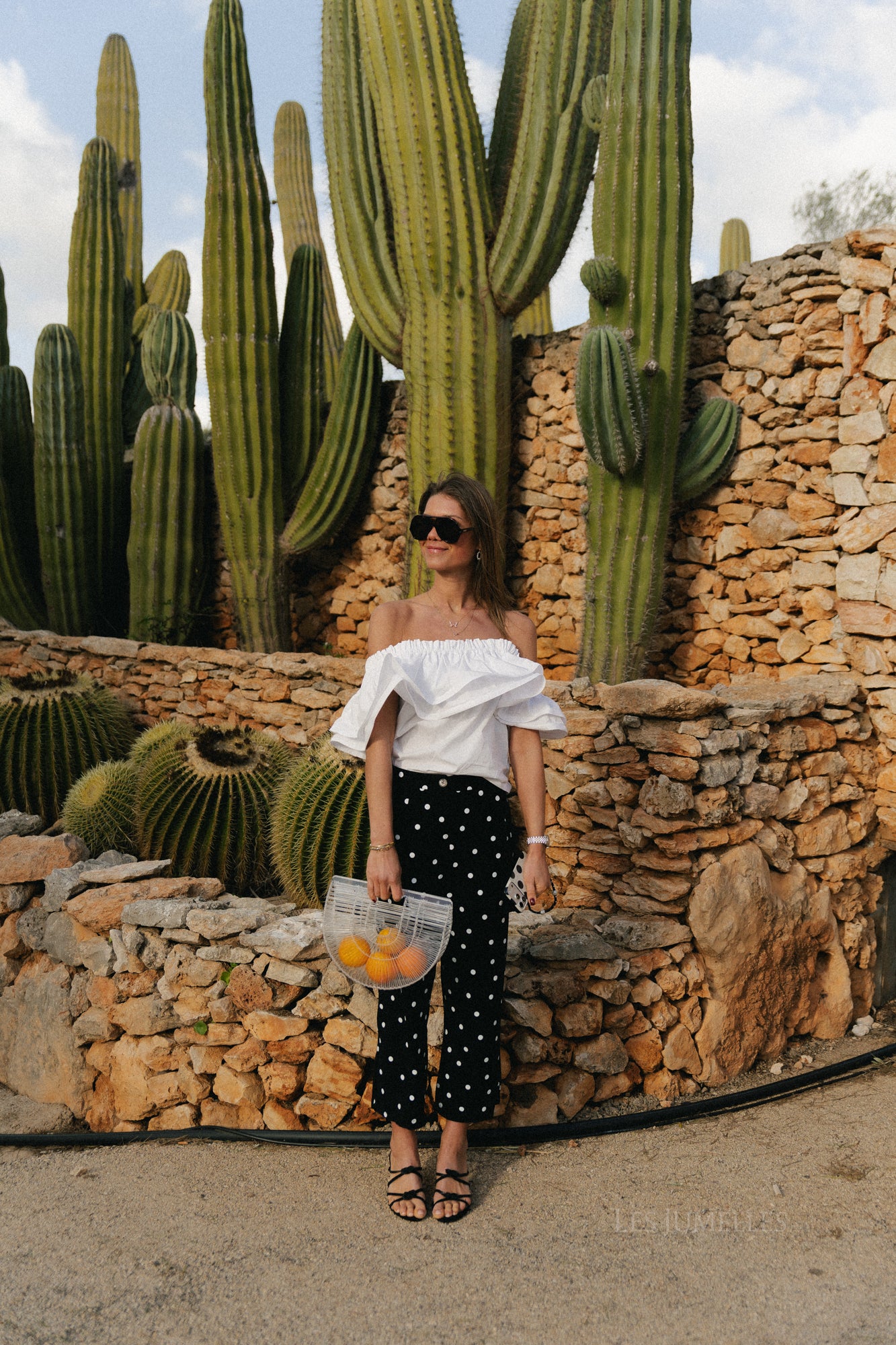 Hélène polka dot pants black