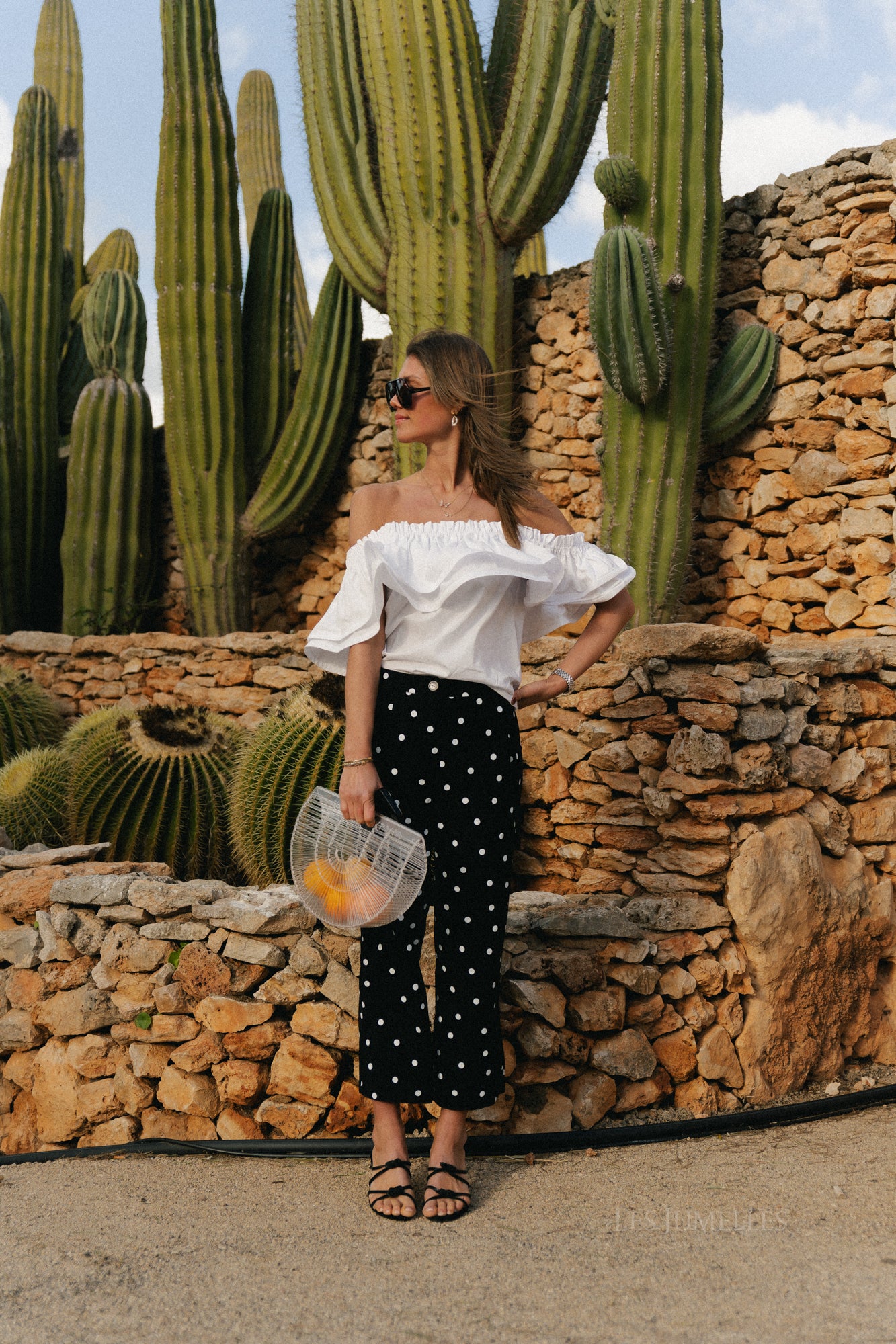 Hélène polka dot pants black