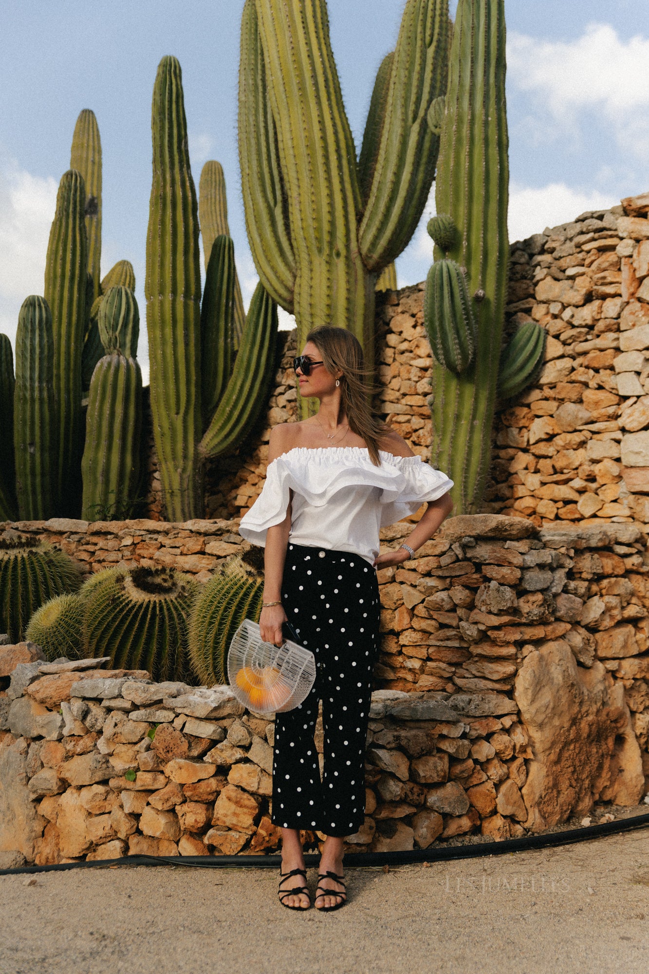 Hélène polka dot pants black