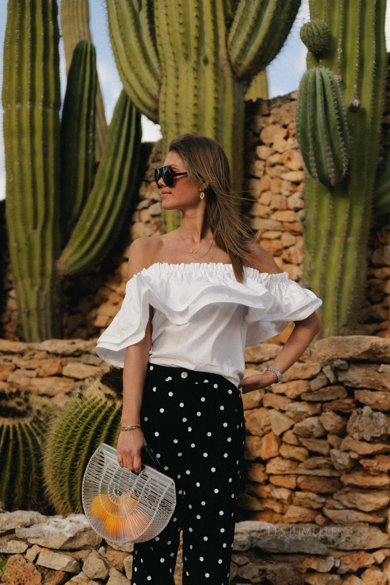 Rhea one shoulder top white